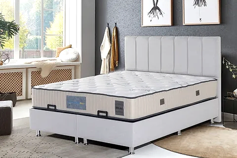 MİLES BAZA VE BAŞLIK SETİ, AÇIK GRİ, 90X190