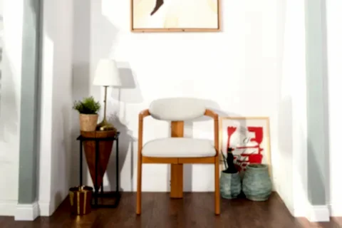 CHERİ İSKANDİNAV SANDALYE, SIRTLI, KREM