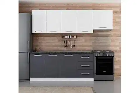 MİNAR GLORİA 250 CM MUTFAK DOLABI BEYAZ ANTRASİT 4