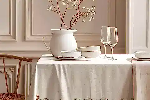 YENİ YIL SOFRASI PAMUK MASA ÖRTÜSÜ, 100X100 CM