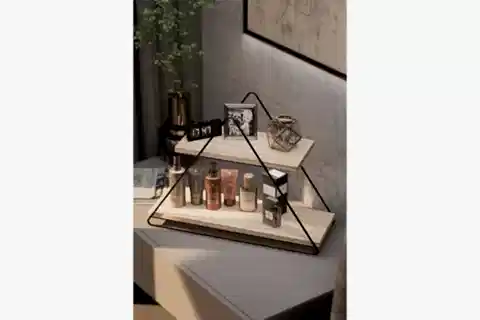 BİNO DOĞAL AHŞAP DUVAR RAFI, SİYAH