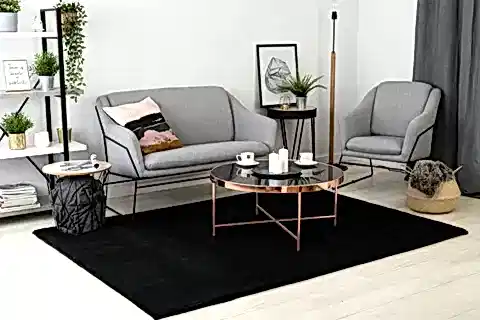 TAPPETO REX TAVŞANI DEKORATİF POST HALI, SİYAH, 80X150