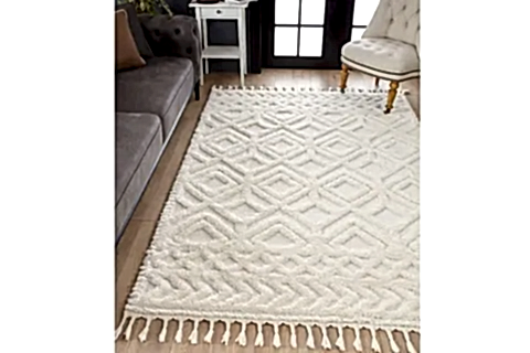 ELİT SAÇAKLI MAKİNE HALISI, BUKLELİ, KREM, 60X110