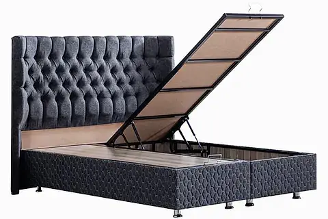 NAPOLİ BAZA VE BAŞLIK SETİ, ANTRASİT GRİ, 90X200