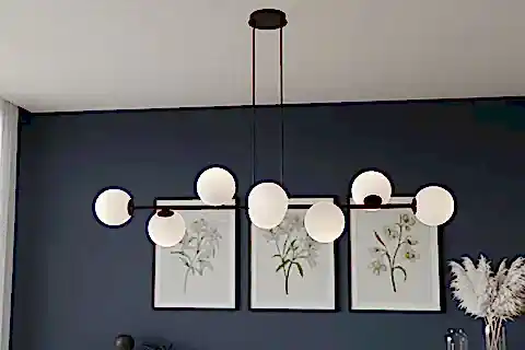 BAŞAK SEKİZLİ AVİZE, BEYAZ CAMLI