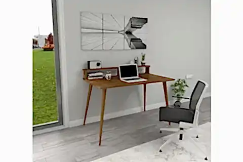 WOODFACE KELLY DOĞAL AHŞAP ÇALIŞMA MASASI, CEVİZ