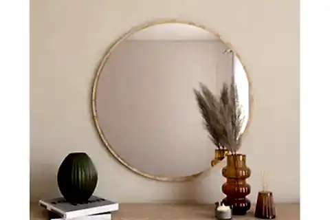 MONE DEKORATİF YUVARLAK AYNA, NATURAL, MG301