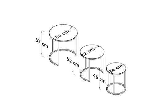 TUBİHOME MDF TABLA ZİGON SEHPA, GÜMÜŞ BEYAZ