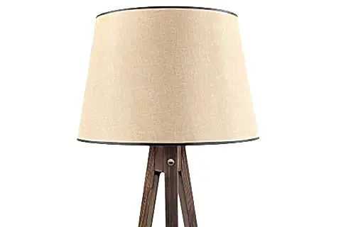 SEHPALI PRAMİT AÇIK HASIR ABAJURLU TRİPOD LAMBADER, CEVİZ