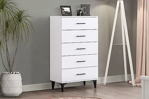 BLESK ŞİFONYER, CEVİZ, 5 ÇEKMECELİ