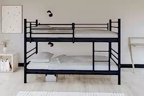 LEVEL AYRILABİLİR ÇİFTLİ RANZA, SİYAH, 190X90, GM 129