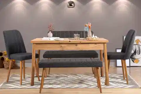 STORMİ MASA TAKIMI, ATLANTİK ANTRASİT 1053, 120X75