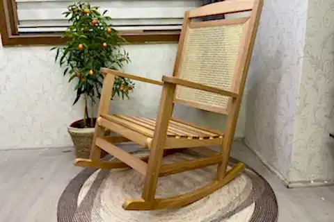 VERANDA SALLANAN SANDALYE, NATUREL AHŞAP AYAK