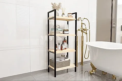 BİNO BANYO DÜZENLEYİCİ MUTFAK BANYO RAFI, 4 KATLI, SİYAH