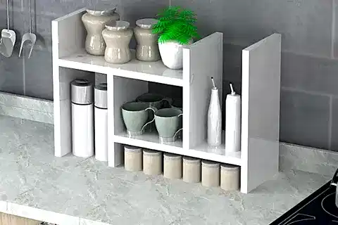 BİCABİN LUNA AYARLANABİLİR TEZGAH ÜSTÜ RAF, BEYAZ