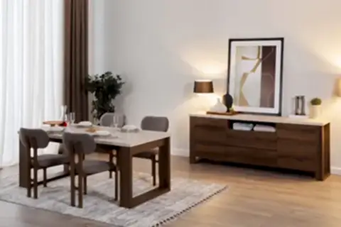 MADERA YEMEK ODASI TAKIMI, 190CM MASA