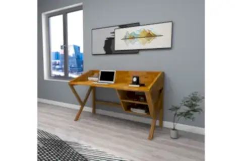 WOODFACE SNOW DOĞAL AHŞAP ÇALIŞMA MASASI, MEŞE