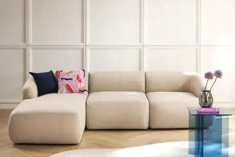 MİLA KETEN KÖŞE KOLTUK, SOL KÖŞE, BEJ