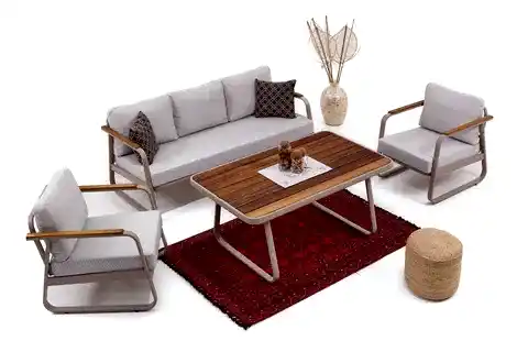 RİO ALÜMİNYUM ÜÇLÜ  BAHÇE OTURMA GRUBU