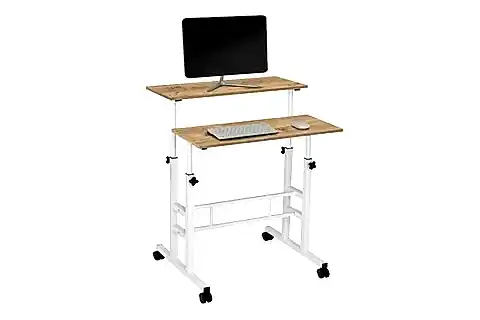 YÜKSEKLİK AYARLI LAPTOP MASASI, ÇAM BEYAZ, 80X60
