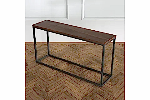 POTRİCA METAL DRESUAR, SİYAH AYAK, CEVİZ TABLA