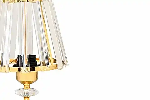 EVLİGHT KRİSTAL GÖVDELİ ABAJUR, TAŞLI, GOLD