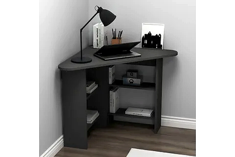CORNER KÖŞE RAFLI ÇALIŞMA BİLGİSAYAR MASASI, ANTRASİT