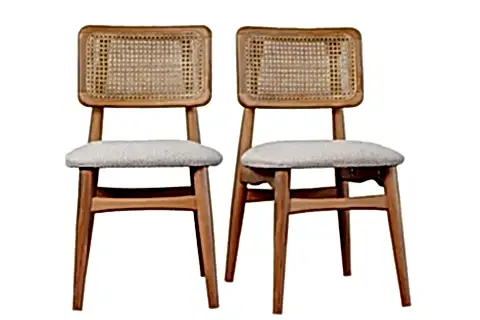 NEVA AHŞAP HAZERANLI SANDALYE, NATURAL, 2 ADET