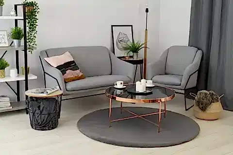 TAPPETO REX TAVŞANI YUVARLAK POST HALI, ANTRASİT, 80X80