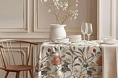 BAHAR ESİNTİSİ PAMUK MASA ÖRTÜSÜ, 100X100 CM