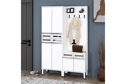 KUZEY PORTMANTO VESTİYER AYAKKABILIK, BEYAZ