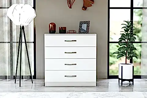 METALİA ALMİNA ŞİFONYER, 4 ÇEKMECELİ, BEYAZ