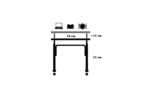YÜKSEKLİK AYARLI LAPTOP SEHPASI, ATLANTİK ÇAM, 70X40