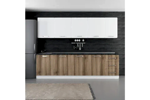 MİNAR ATLANTİS 285 CM MUTFAK DOLABI BEYAZ DORE 285-D2