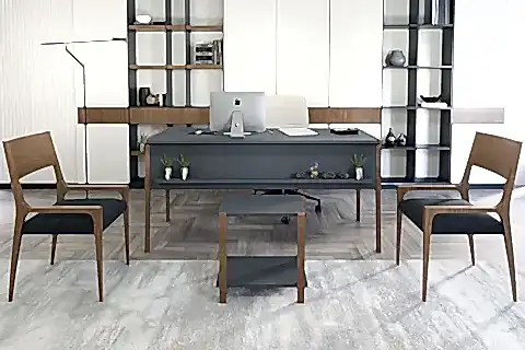 LAGOMOOD ZENİTH OFİS MASA TAKIM, ANTRASİT CEVİZ