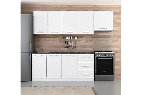 MİNAR PARME 250 CM MUTFAK DOLABI BEYAZ 4
