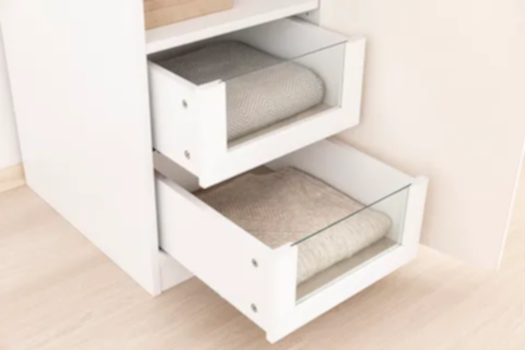 LUNA NOX, DOLAP MODÜLÜ, 45 CM CAMLI ÇEKMECE, BEYAZ