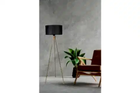 FISCO TRİPOD LAMBADER, ESKİTME SİLİNDİR HASIR SİYAH