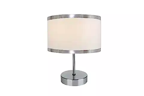 EVLİGHT SİLİNDİR METAL ABAJUR, KROM BEYAZ