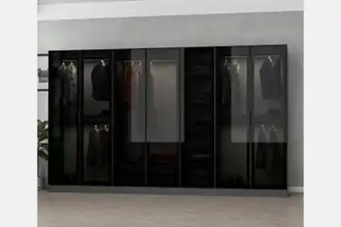 KALE DOLAP, 7 CAM KAPAKLI, ANTRASİT SİYAH, 210 CM