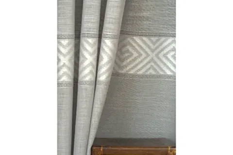 VRC DESEN KETEN SIK PİLE TÜL PERDE, GRİ, 100X260