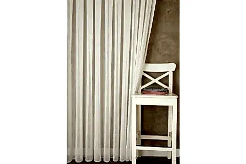 MASSARELLİ NOPELİ KETEN TÜL EKRU  1-3 SIK PİLE 100X260