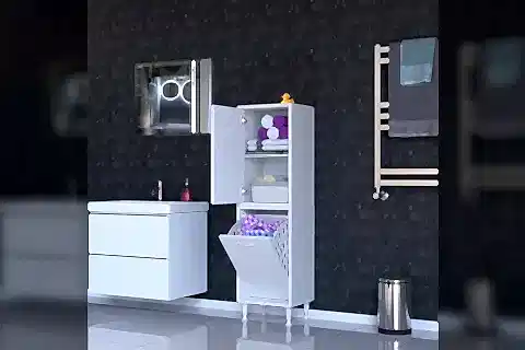 İLKİM ALT MODÜL SEPET ÜST MODÜL KAPAK BANYO DOLABI, 35 CM