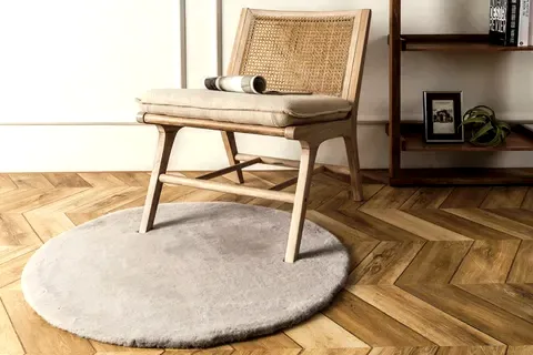 TAPPETO REX TAVŞANI YUVARLAK POST HALI, 22 MM, GRİ 80X80