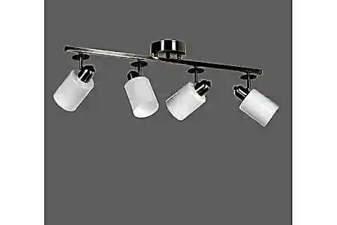 LUMEXX NOMİ DÖRTLÜ SIRALI MAT KROM BEYAZ CAMLI AVİZE