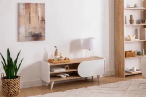 MİNDY TV SEHPASI, SAFİR MEŞE BEYAZ, 120 CM