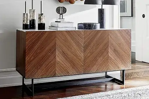 LİVİRA MERMER TABLALI AHŞAP KONSOL, KAHVERENGİ