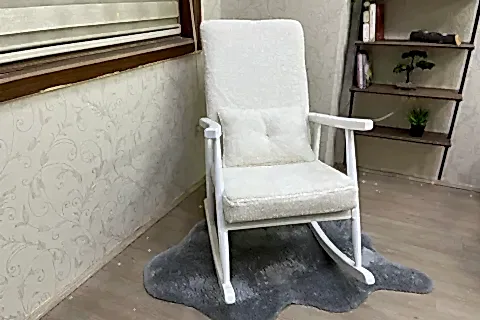 TREND SALLANAN SANDALYE, TEDDY KREM, AHŞAP, LAKE AYAK