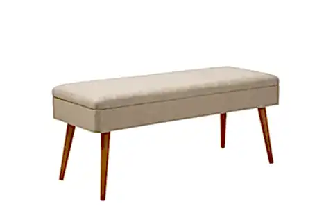 VİNA KUMAŞLI SANDIKLI BENCH, ATLANTİK KREM, 1005