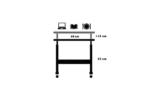 YÜKSEKLİK AYARLI LAPTOP SEHPASI, ATLANTİK ÇAM, 60X40